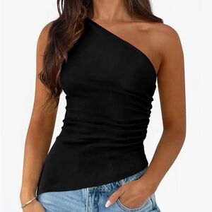 Elegant Black One-Shoulder Top